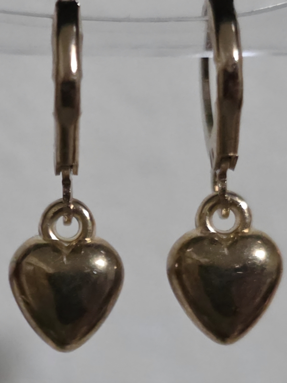Gold-tone Heart Drop Hoop Earrings - Women Jewelry